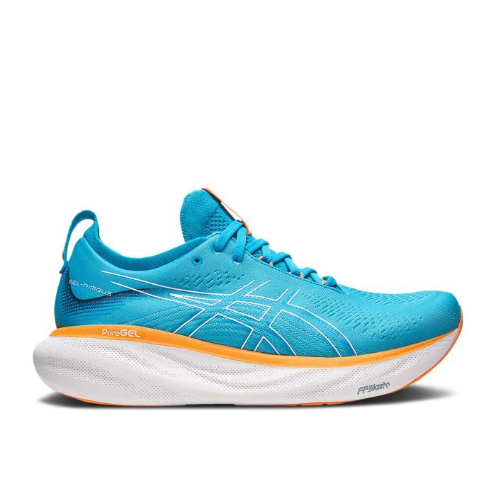アシックス Asics 【 Gel Nimbus 25 Wide Island Blue Sun Peach Men Island Blue/Sun Peach 】 青色 ブルー メンズ 青色 ブルー