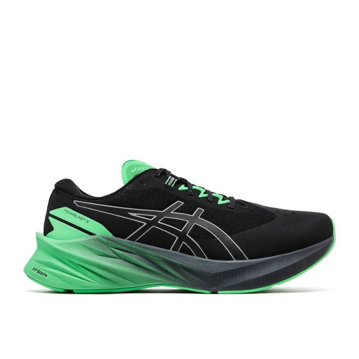 アシックス Asics 【 Novablast 3 Lite-Show 'Black New Leaf' Men Black/New Leaf 】 メンズ 黒色 ブラック|スニケス