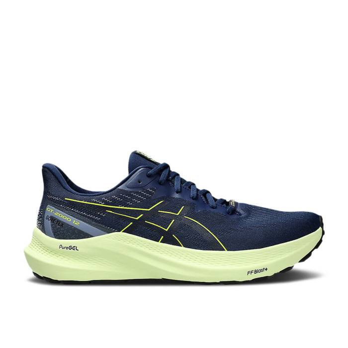 アシックス Asics 【 Gt 2000 12 Gore-Tex \u0027Blue Expanse Safety Yellow\u0027 Men Blue Expanse/Safety Yellow 】 ゴアテックス メンズ 青み 青色 yellow 黄味がかった・黄色