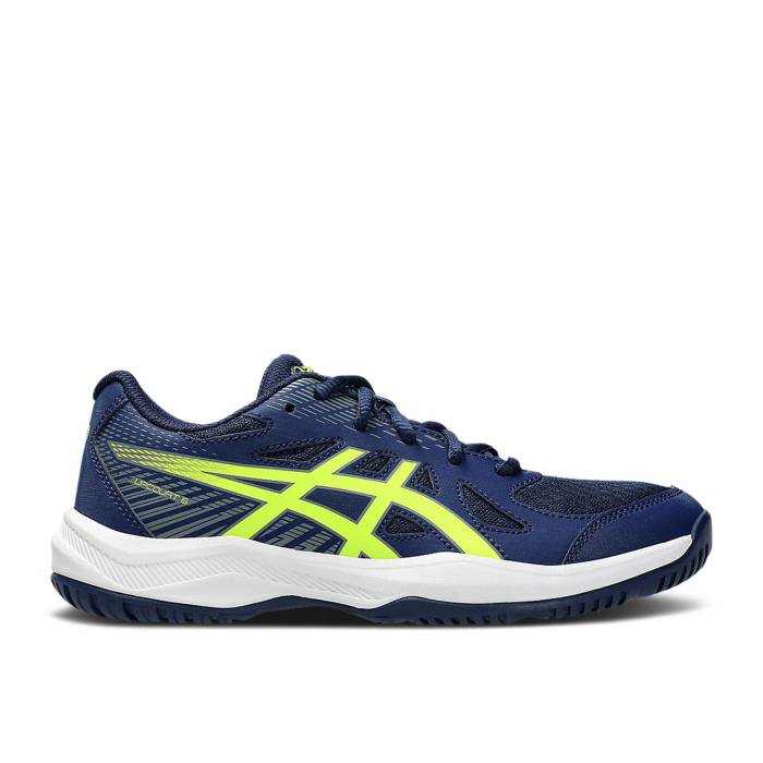 アシックス Asics 【 Upcourt 6 ガウス \u0027Blue Expanse Safety Yellow\u0027 Youth Blue Expanse/Safety Yellow 】 御坊っちゃん キッズ 青味 青み yellow 黄味がかった・黄色