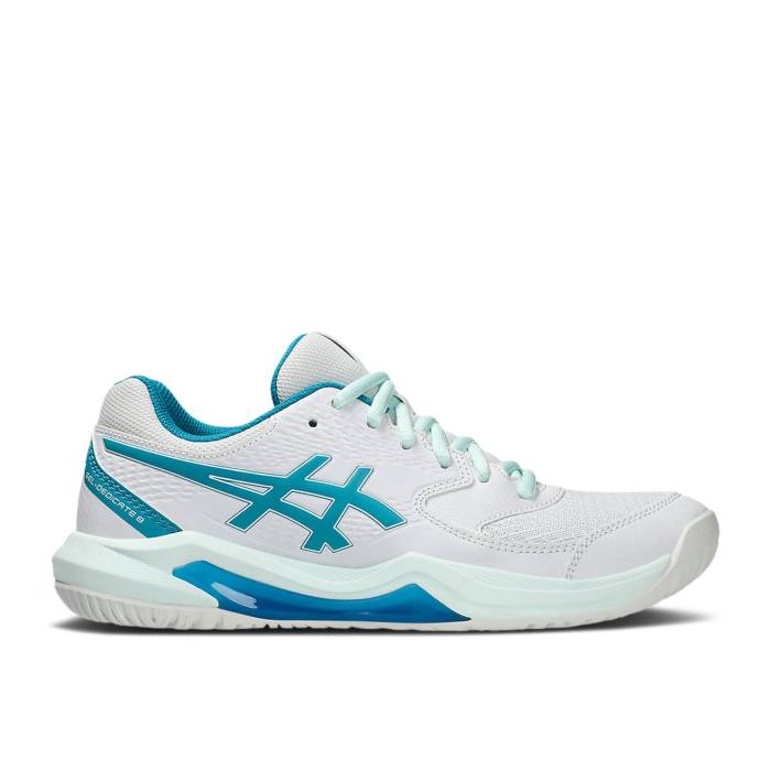 アシックス Asics 【 Wmns Gel Dedicate 8 Wide \u0027White Teal Blue\u0027 Women White/Teal Blue 】 レディース 白いこと 白いこと 青味 青み