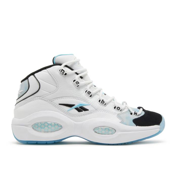 リーボック Reebok 【 Anuel Aa X Question Mid Double Toe Caribbean Sky Men Footwear White/Core Black/Digital Blue 】 Question クエスチョン ミッド メンズ 白色 ホワイト コア 黒色 ブラック 青色 ブルー