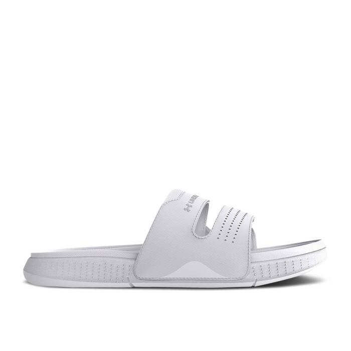 アンダーアーマー Under Armour 【 Wmns Ansa Studio Slide 'White Halo Grey' Women White/Halo Grey 】 スタジオ Slide サンダル レディース 白色 ホワイト 灰色 グレー