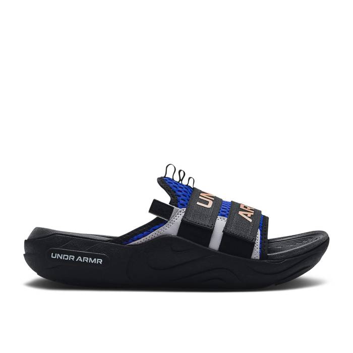 アンダーアーマー Under Armour 【 Alpha Slide \u0027Versa Blue Black\u0027 Men Versa Blue/Black 】 アルファ Slide サンダル 青碧 青碧 メンズ 青碧 青碧 黒いこと 黒いこと