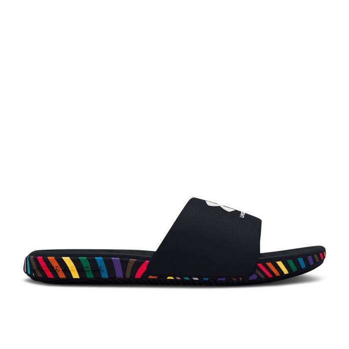 アンダーアーマー Under Armour 【 Ansa Slide Pride Men Black/Taxi 】 Slide サンダル メンズ 黒色 ブラック