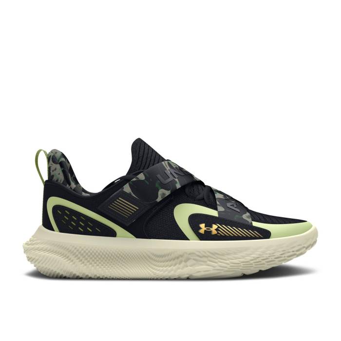 アンダーアーマー Under Armour 【 Flow Futr X 4 \u0027Black Retro Green Camo\u0027 Men Black/Retro Green/Metallic Gold 】 流れ受け答え レトロ green 緑・緑であること メンズ 黒いこと 黒いこと レトロ green 緑・緑であること ゴールド
