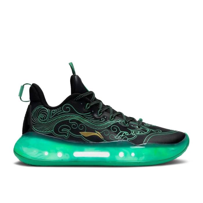 リーニン Li-Ning 【 Yushuai 14 Low \u0027Black Tiger Amulet\u0027 Men Black/Green 】 メンズ 黒いこと 黒いこと green 緑・緑であること