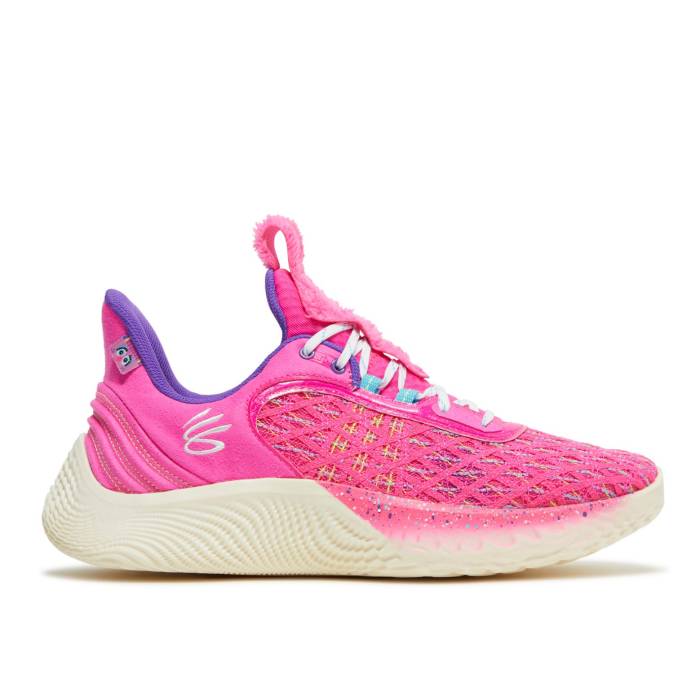 Curry Brand 【 Sesame Street X Curry Flow 9 \u0027Street Pack - Abby Cadabby\u0027 Men Electro Pink/Fresco Blue 】 street 表どおり カリー 流出受け答え メンズ pink サクラ色 青碧 青碧