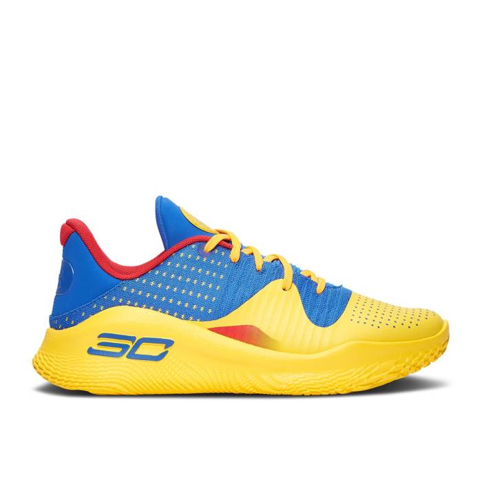 Curry Brand 【 Curry 4 Low Flotro \u0027Curry Jam\u0027 Men Team Royal/Taxi 】 カリー メンズ Team 野球クラブ