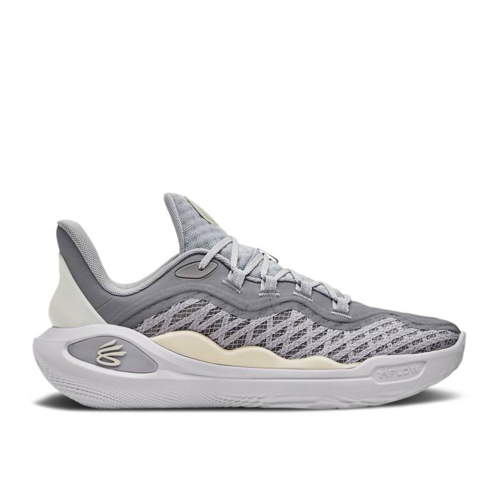 Curry Brand 【 Curry Flow 11 \u0027Future Wolf\u0027 Men Halo Grey/Steel/White Clay 】 カリー 流れ受け答え メンズ 薄墨色 薄墨色 Steel スチール写真 白いこと 白いこと