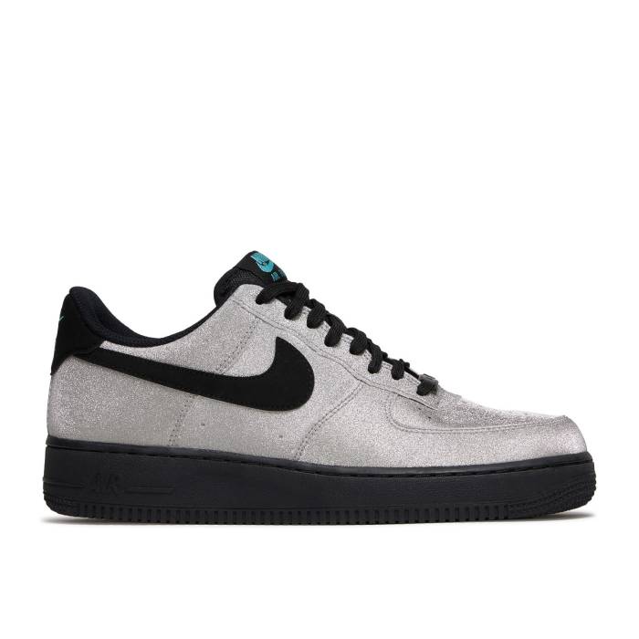 ナイキ Nike 【 Air Force 1 Low \u002707 Lv8 \u0027Diamond Quest\u0027 Men Metallic Silver/Black-Aqua 】 メンズ Silver しろがね色・しろがね色