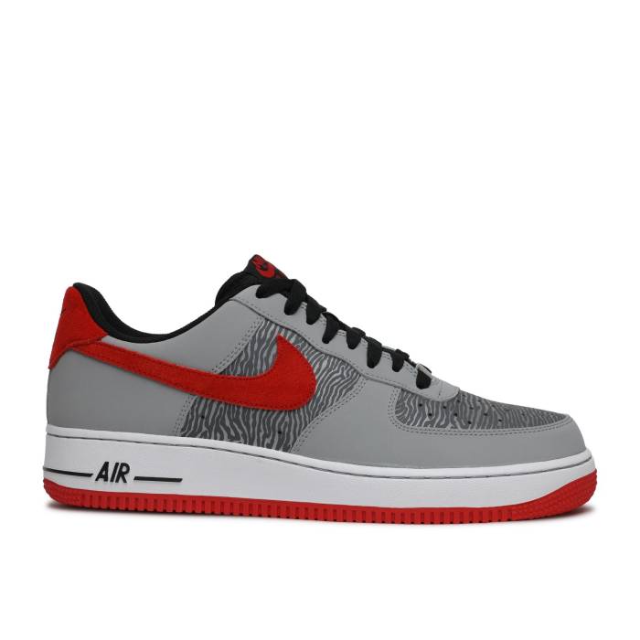 ナイキ Nike 【 Air Force 1 Low \u0027Zebra Print\u0027 Men Reflect Silver/University Red/Silver 】 メンズ Silver しろがね色・しろがね色 Red 赤・赤いこと