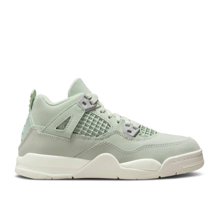 ナイキ エアジョーダン Air Jordan 【 Jordan 4 Retro Ps \u0027Seafoam\u0027 Youth Seafoam/Sail/Metallic Silver 】 レトロ 御坊っちゃん キッズ Silver しろがね色・しろがね色 スニーカー-キッズ・ベビー・マタニティ-靴