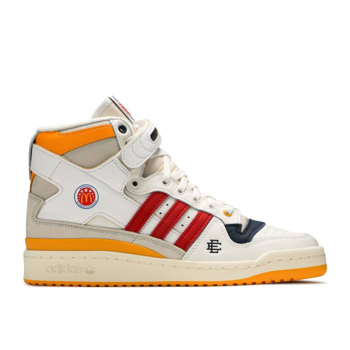 アディダス Adidas 【 Eric Emanuel X Forum 84 High \u0027Mcdonald’s All-American\u0027 Men Cloud White/Bold Gold/Cream White 】 討論会 ご機嫌 メンズ 白いこと 白いこと ゴールド 皮膚軟化剤