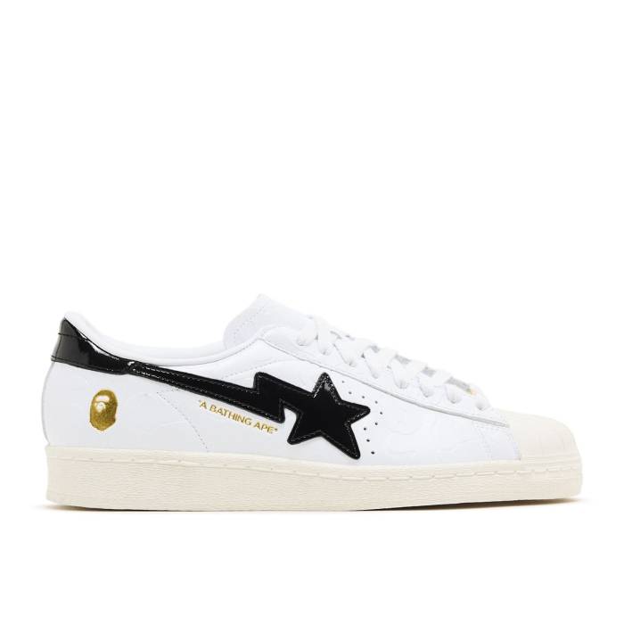 アディダス Adidas 【 Bape X Superstar Vintage \u0027White Black\u0027 Men Cloud White/Core Black/Off White 】 Superstar はやりっ子 vintage ビンテージ・ヴィンテージ メンズ 白いこと 白いこと 中核グループ 黒いこと 黒いこと