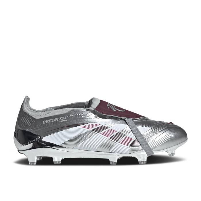 アディダス Adidas 【 Jude Bellingham X Predator Elite Foldover Tongue Fg \u0027Chrome Dream\u0027 Men Silver Metallic/Legacy Burgundy/Maroon 】 プレデター エリート メンズ Silver しろがね色・しろがね色 legacy レガシー ブドウ酒色・バーガ