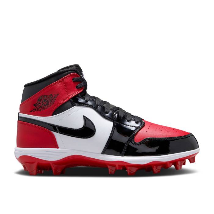 ナイキ エアジョーダン Air Jordan 【 Jordan 1 Mid Td Cleat \u0027Bred Toe\u0027 Men Gym Red/White/Black 】 ミッド メンズ Red 赤・赤いこと 白いこと 白いこと 黒いこと 黒いこと