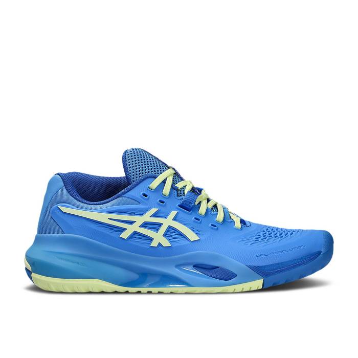 アシックス Asics 【 Wmns Gel Resolution X \u0027Blue Coast Huddle Yellow\u0027 Women Blue Coast/Huddle Yellow 】 レディース 青み 青色 yellow 黄味がかった・黄色
