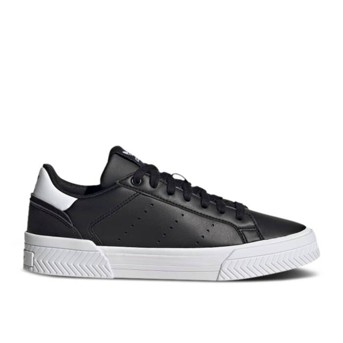 アディダス Adidas 【 Wmns Court Tourino \u0027Black White\u0027 Women Core Black/Core Black/Cloud White 】 厚地の外套 レディース 中核グループ 黒いこと 黒いこと 白いこと 白いこと