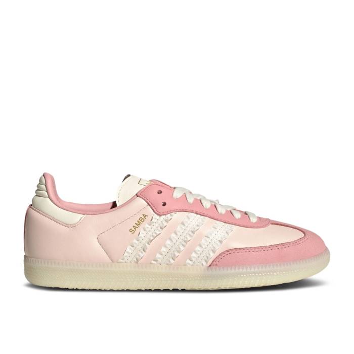 アディダス Adidas 【 Wmns Samba \u0027Ruffle Stripes Pack - Wonder Mauve\u0027 Women Wonder Aqua/Off White/Wonder Mauve 】 サンバ レディース アクア 白いこと 白いこと