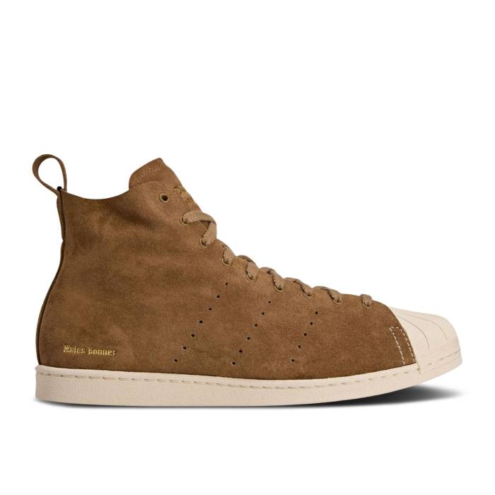 アディダス Adidas 【 Wales Bonner X Superstar High \u0027Brown\u0027 Men Supplier Colour/Wonder White/Gold Metallic 】 Superstar はやりっ子 ご機嫌 メンズ 白いこと 白いこと ゴールド