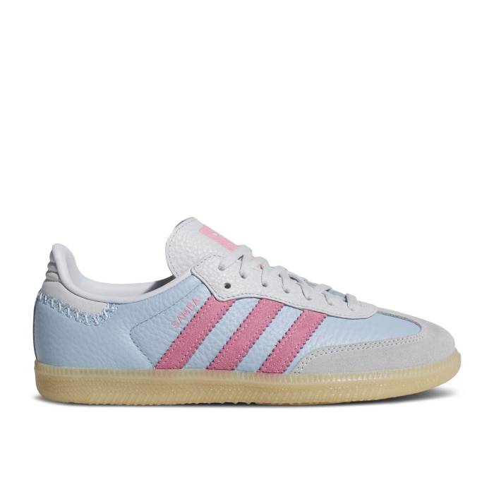 アディダス Adidas 【 Samba J \u0027Blue Pink\u0027 Youth Blue/Pink/Brown 】 サンバ お坊っちゃん キッズ 青碧 青碧 pink サクラ色 赤銅色 赤銅色