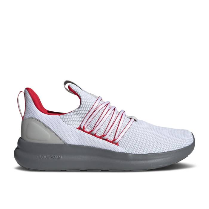 アディダス Adidas 【 Lite Racer Adapt 7.0 \u0027White Scarlet Grey\u0027 Men Cloud White/Better Scarlet/Grey Two 】 ともし火 アダプト メンズ 白いこと 白いこと 薄墨色 薄墨色