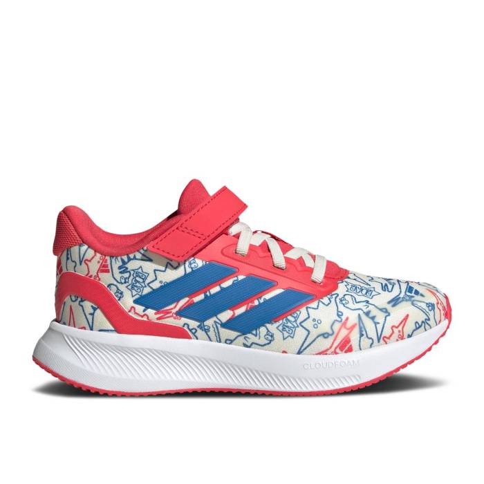 アディダス Adidas 【 Runfalcon 5 C \u0027Dino\u0027 Youth Off White/Bright Royal/Semi Lucid Red 】 お坊っちゃん キッズ 白いこと 白いこと Red 赤・赤いこと