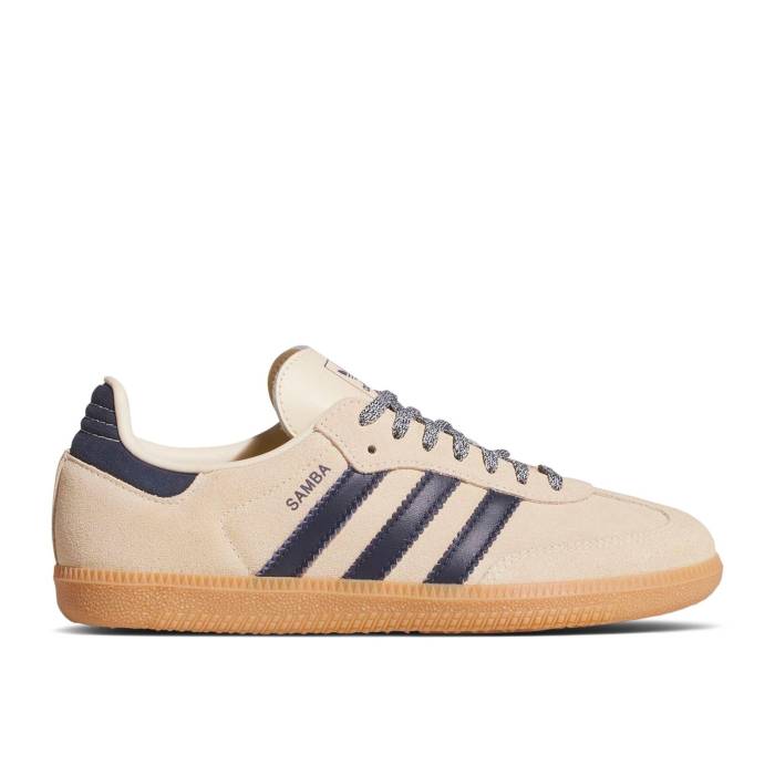 アディダス Adidas 【 Samba J \u0027Vanilla Night Indigo\u0027 Youth Warm Vanilla/Night Indigo/Bold Gold 】 サンバ ナイト爵 お坊っちゃん キッズ ウォーム ナイト爵 藍色・インディゴ ゴールド