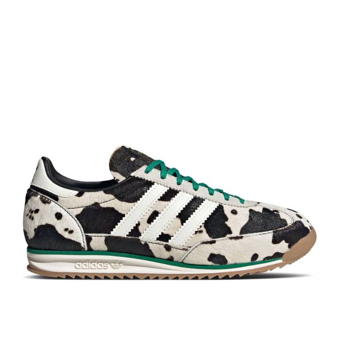 アディダス Adidas 【 Wmns Sl72 Og 'Cowprint - Core Black Court Green' Women Core Black/Off White/Court Green 】 コア 黒色 ブラック コート レディース コア 黒色 ブラック 白色 ホワイト コート green 緑・グリーン