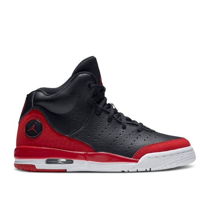ナイキ　エアジョーダン Air Jordan 【 Jordan Flight Tradition Gs 'Bred' Youth Black/Gym Red/White 】 Flight フライト ジュニア キッズ 黒色 ブラック Red 赤・レッド 白色 ホワイト｜スニケス