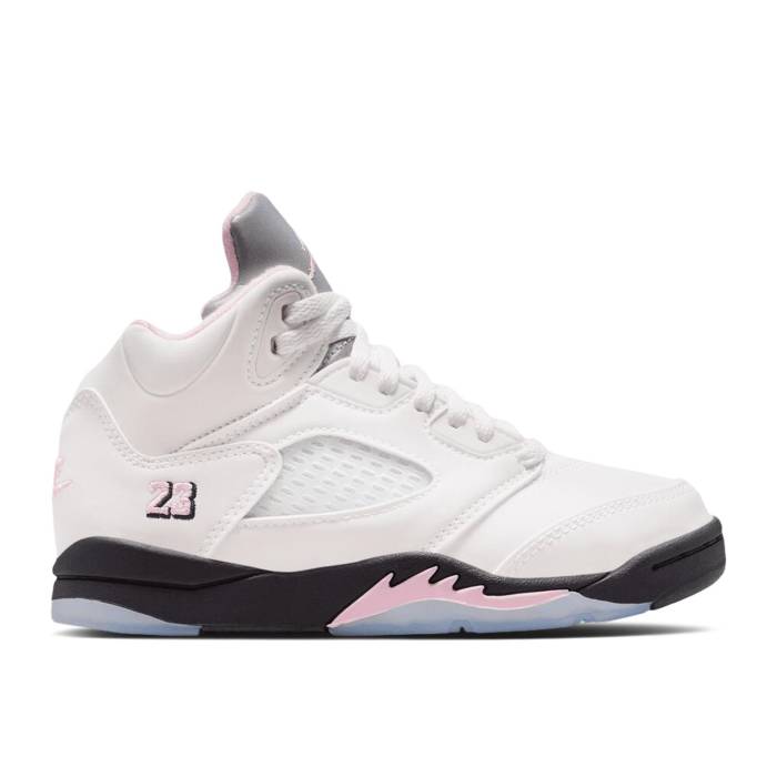 ナイキ エアジョーダン Air Jordan 【 Jordan 5 Retro Ps \u0027Medium Soft Pink\u0027 Youth White/Medium Soft Pink/Black 】 レトロ お坊っちゃん キッズ 白いこと 白いこと pink サクラ色 黒いこと 黒いこと