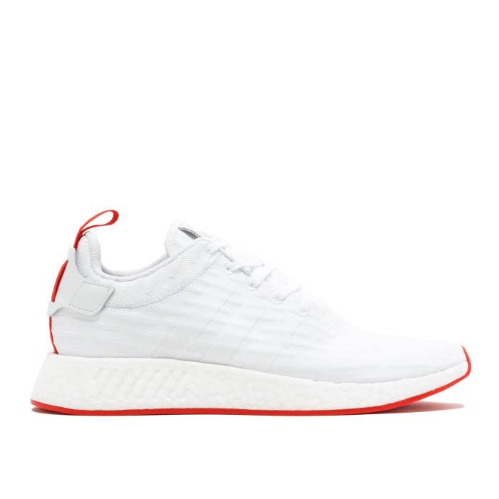 アディダス Adidas 【 Nmd_R2 Primeknit \u0027Running White\u0027 Men White/Red 】 メンズ 白いこと 白いこと Red 赤・赤いこと