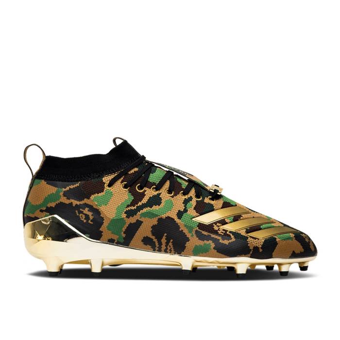 アディダス Adidas 【 A Bathing Ape X Adizero Cleat 'Green Camo' Men Black/Gold Metallic/Cloud White 】 アディゼロ メンズ 黒色 ブラック ゴールド 白色 ホワイト