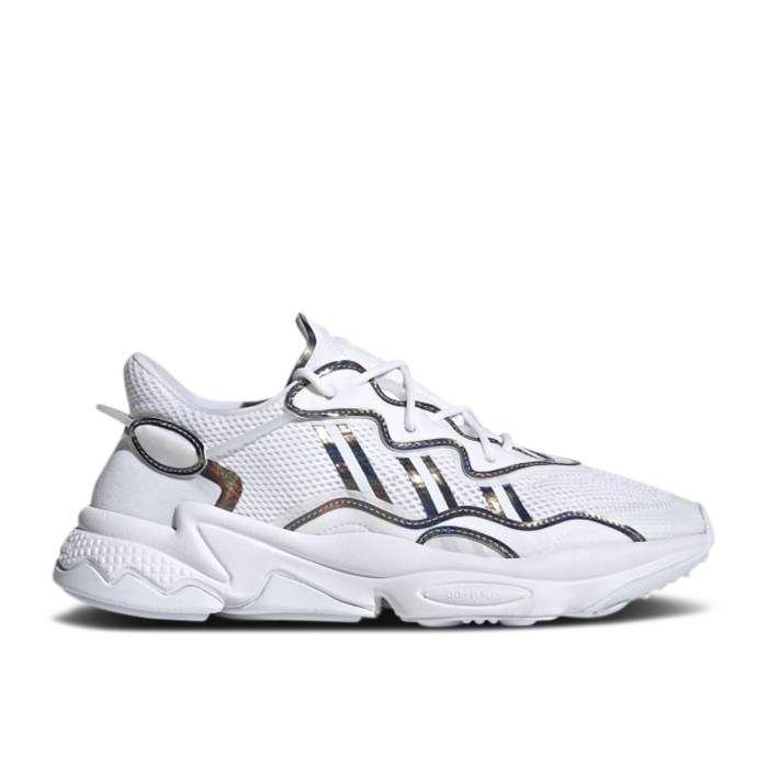 アディダス Adidas 【 Ozweego \u0027White Iridescent\u0027 Men Cloud White/Cloud White/Core Black 】 メンズ 白いこと 白いこと 中核グループ 黒いこと 黒いこと