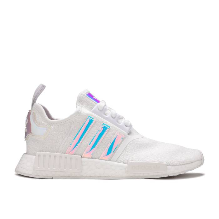 アディダス Adidas 【 Wmns Nmd_R1 \u0027White Iridescent\u0027 Women Cloud White/Silver Metallic/Supplier Colour 】 レディース 白いこと 白いこと Silver しろがね色・しろがね色