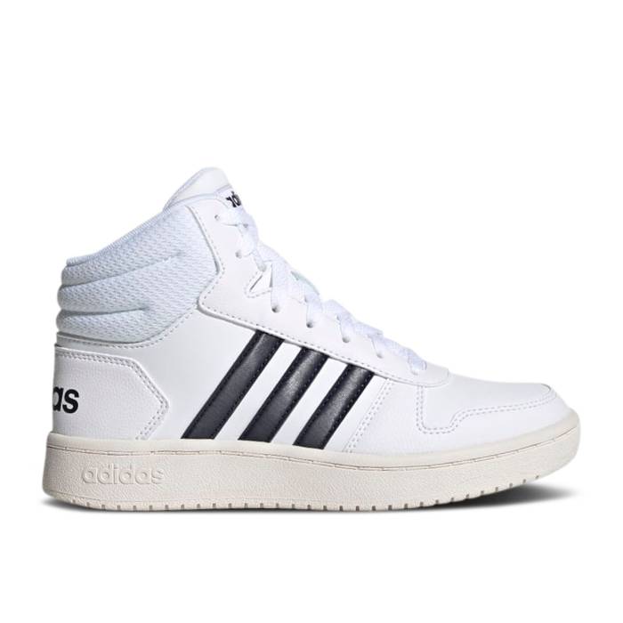 アディダス Adidas 【 Hoops 2.0 Mid J \u0027White Legend Ink\u0027 Youth Cloud White/Legend Ink/Cloud White 】 ミッド Legend 先祖伝承 御坊っちゃん キッズ 白いこと 白いこと Legend 先祖伝承 キッズ・ベビー・マタニティ-キッズファッション