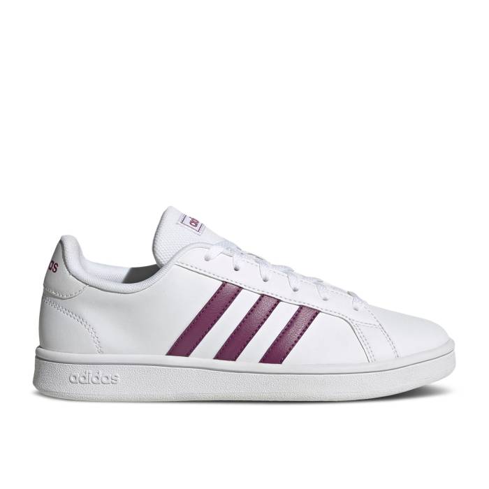 アディダス Adidas 【 Wmns Grand Court Base \u0027White Cherry Metallic\u0027 Women Cloud White/Cherry Metallic/Dove Grey 】 地べた 厚地の外套 レディース 白いこと 白いこと 薄墨色 薄墨色