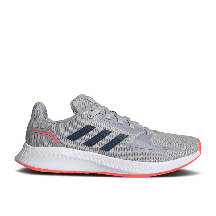 アディダス Adidas 【 Runfalcon 2.0 J 'Grey Crew Navy' Youth Grey Two/Crew Navy/Halo Silver 】 クルー ジュニア キッズ 灰色 グレー クルー 紺色 ネイビー Silver 銀色・シルバー｜スニケス
