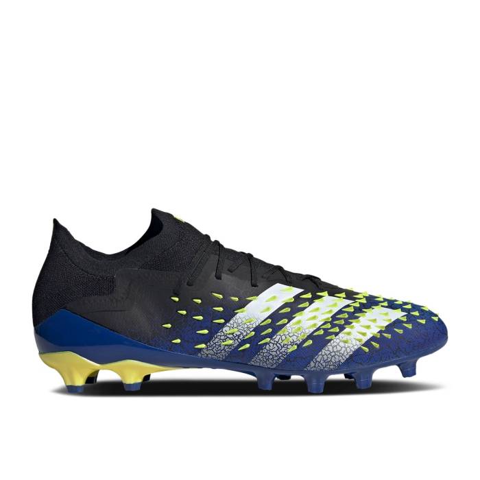 アディダス Adidas 【 Predator Freak.1 Low Ag Demonskin - Black Men Core Black/Cloud White/Solar Yellow 】 プレデター メンズ コア 黒色 ブラック 白色 ホワイト yellow 黄色・イエロー