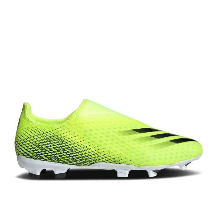 アディダス Adidas 【 X Ghosted.3 Laceless Fg \u0027Solar Yellow\u0027 Men Solar Yellow/Cloud White/Royal Blue 】 メンズ yellow 黄味がかった・黄色 白いこと 白いこと 青み 青色