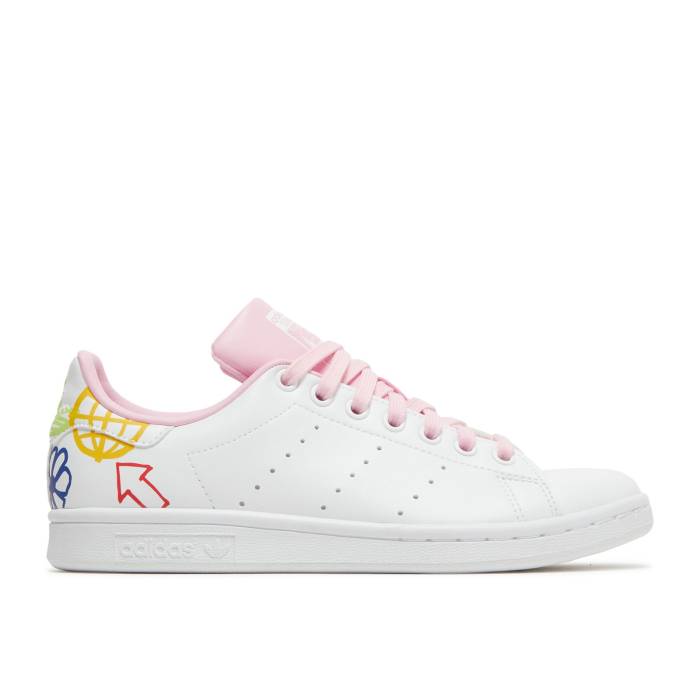 アディダス Adidas 【 Wmns Stan Smith \u0027Doodle - White Pink\u0027 Women Cloud White/True Pink/Cloud White 】 白いこと 白いこと レディース 白いこと 白いこと pink さくら色