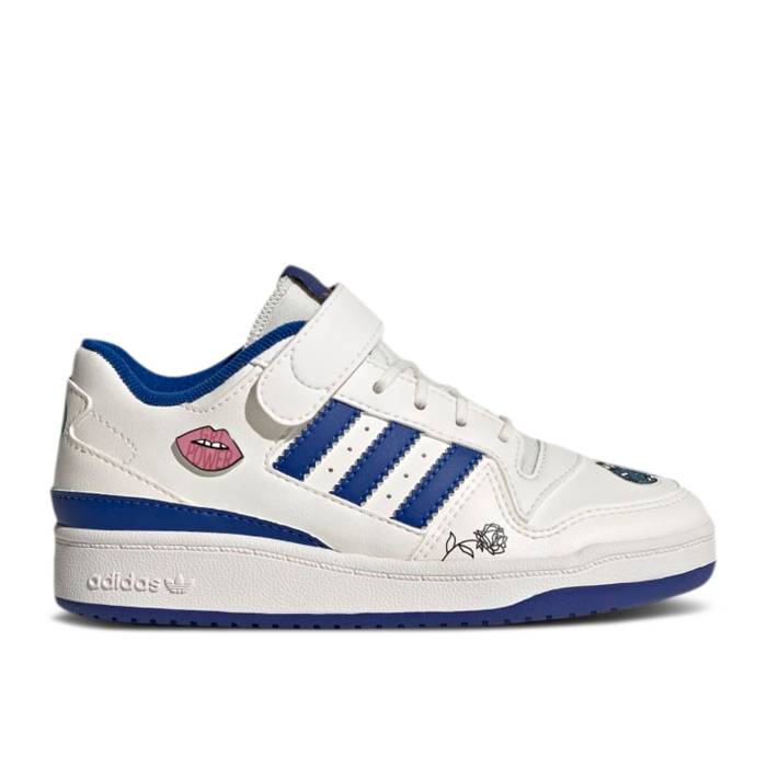 アディダス Adidas 【 Forum Low Little Kid 'Grl Power' Youth Chalk White/Collegiate Royal/Gold Metallic 】 フォーラム ジュニア キッズ 白色 ホワイト ゴールド|スニケス