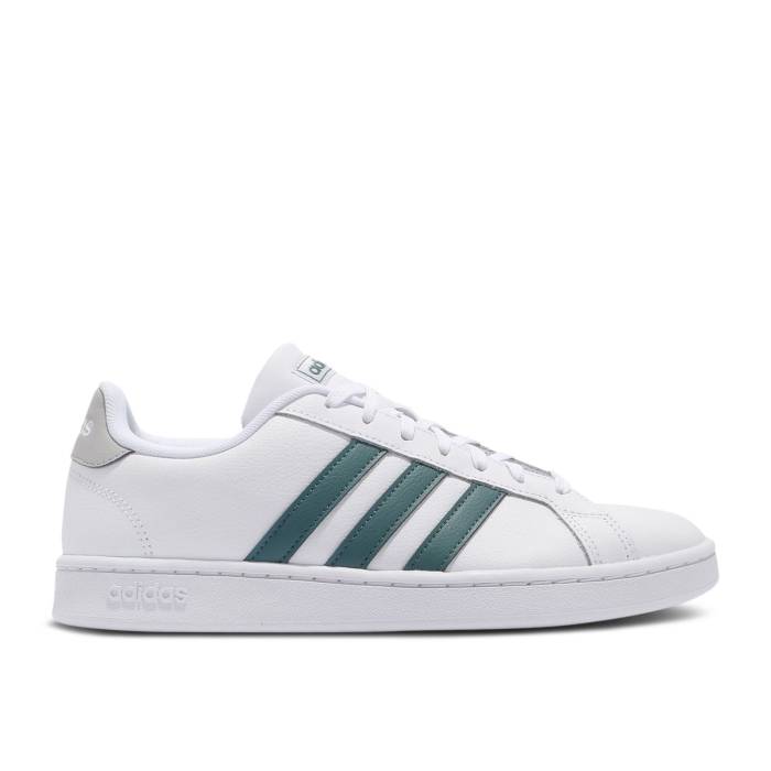 アディダス Adidas 【 Grand Court \u0027White Green\u0027 Men Cloud White/Green/Grey 】 地べた 厚地の外套 メンズ 白いこと 白いこと green 緑・緑であること 薄墨色 薄墨色