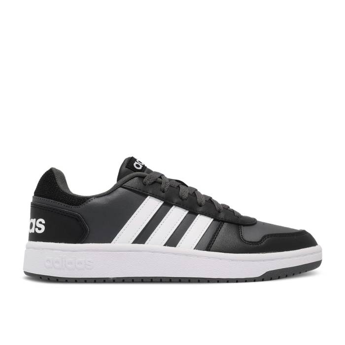 アディダス Adidas 【 Hoops 2.0 \u0027Black Grey\u0027 Men Core Black/Cloud White/Grey Six 】 メンズ 中核グループ 黒いこと 黒いこと 白いこと 白いこと 薄墨色 薄墨色