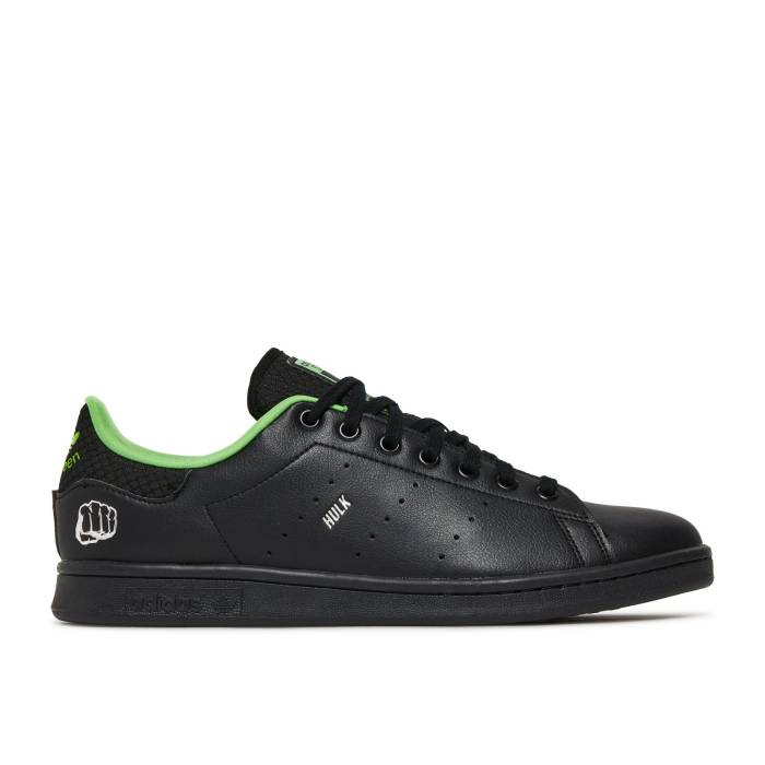 アディダス Adidas 【 Marvel X Stan Smith 'Hulk' Men Core Black/Silver Metallic/Scarlet 】 メンズ コア 黒色 ブラック Silver 銀色・シルバー｜スニケス