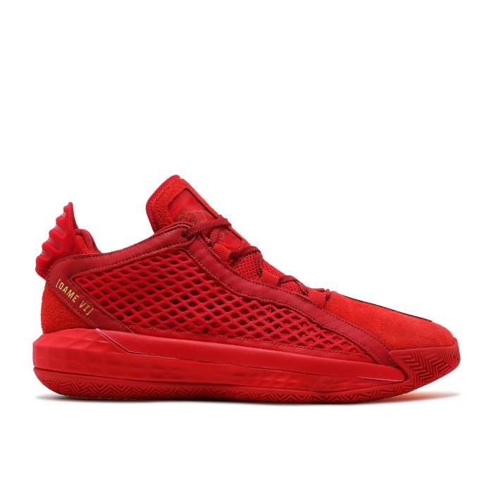 アディダス Adidas 【 Dame 6 Leather 'Scarlet' Men Scarlet/Gold Metallic/Scarlet 】 レザー メンズ ゴールド