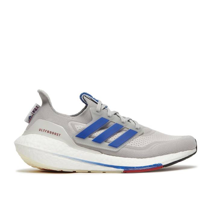 アディダス Adidas 【 Ultraboost 21 \u0027Ncaa Pack - Kansas\u0027 Men Grey Two/Royal Blue/Grey One 】 メンズ 薄墨色 薄墨色 青味 青み