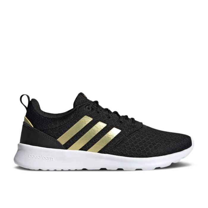 アディダス Adidas 【 Wmns Qt Racer 2.0 Black Gold Metallic Women Core Black/Gold Metallic/Cloud White 】 ゴールド レディース コア 黒色 ブラック ゴールド 白色 ホワイト