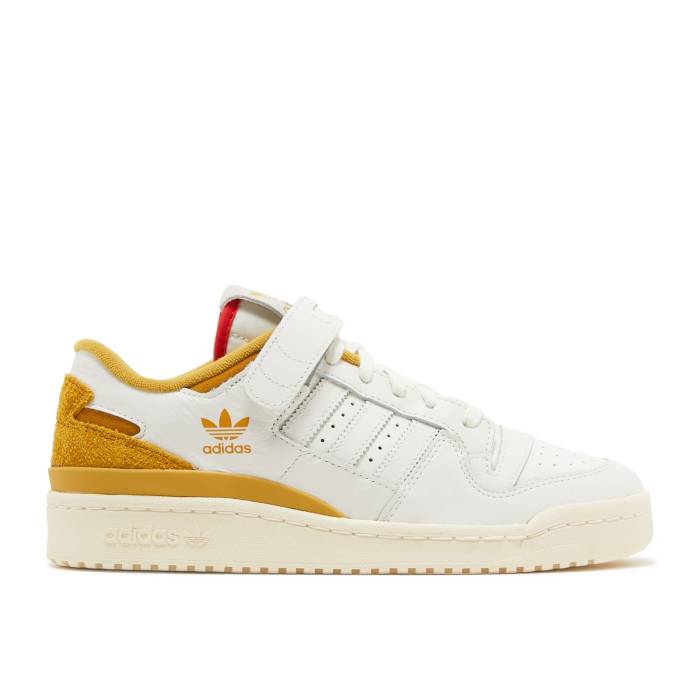 アディダス Adidas 【 Forum 84 Low \u0027Cream White Victory Gold\u0027 Men Cream White/Victory Gold/Red 】 討論会 白いこと 白いこと Victory 白星 メンズ 皮膚軟化剤 白いこと 白いこと Victory 白星 ゴールド Red 赤・